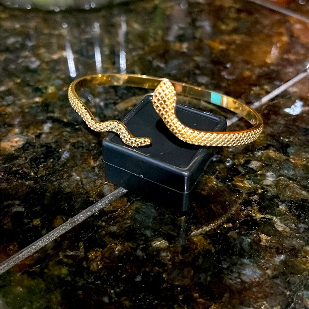 NWOT Fashion Snake Bracelet Stainless Steel adjustable size gold plated